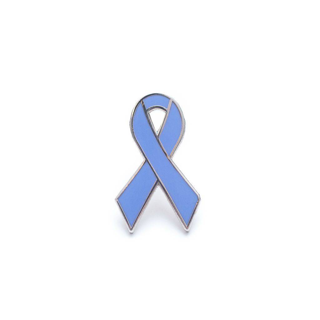 Periwinkle Awareness Ribbon Enamel Pin for stomach cancer, esophageal cancer, eating disorders, pulmonary hypertension, and digestive health awareness.