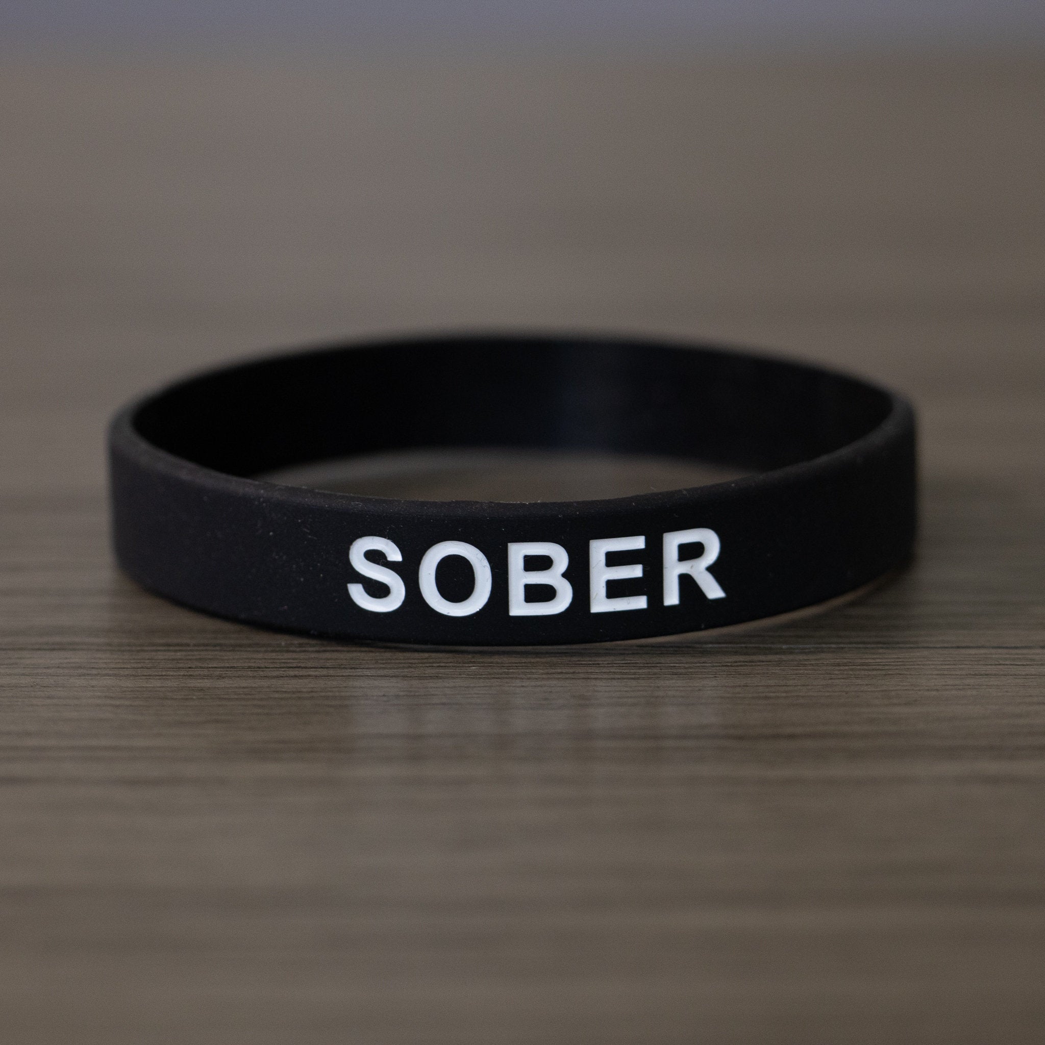 Black and White Sober Silicone Wristbands