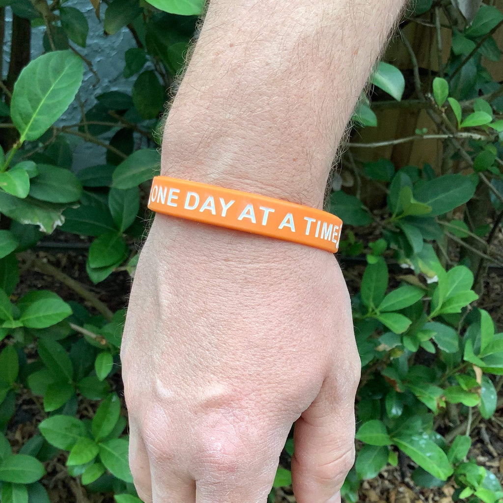 Orange One Day At A Time Wristband - Dream Maker Pins