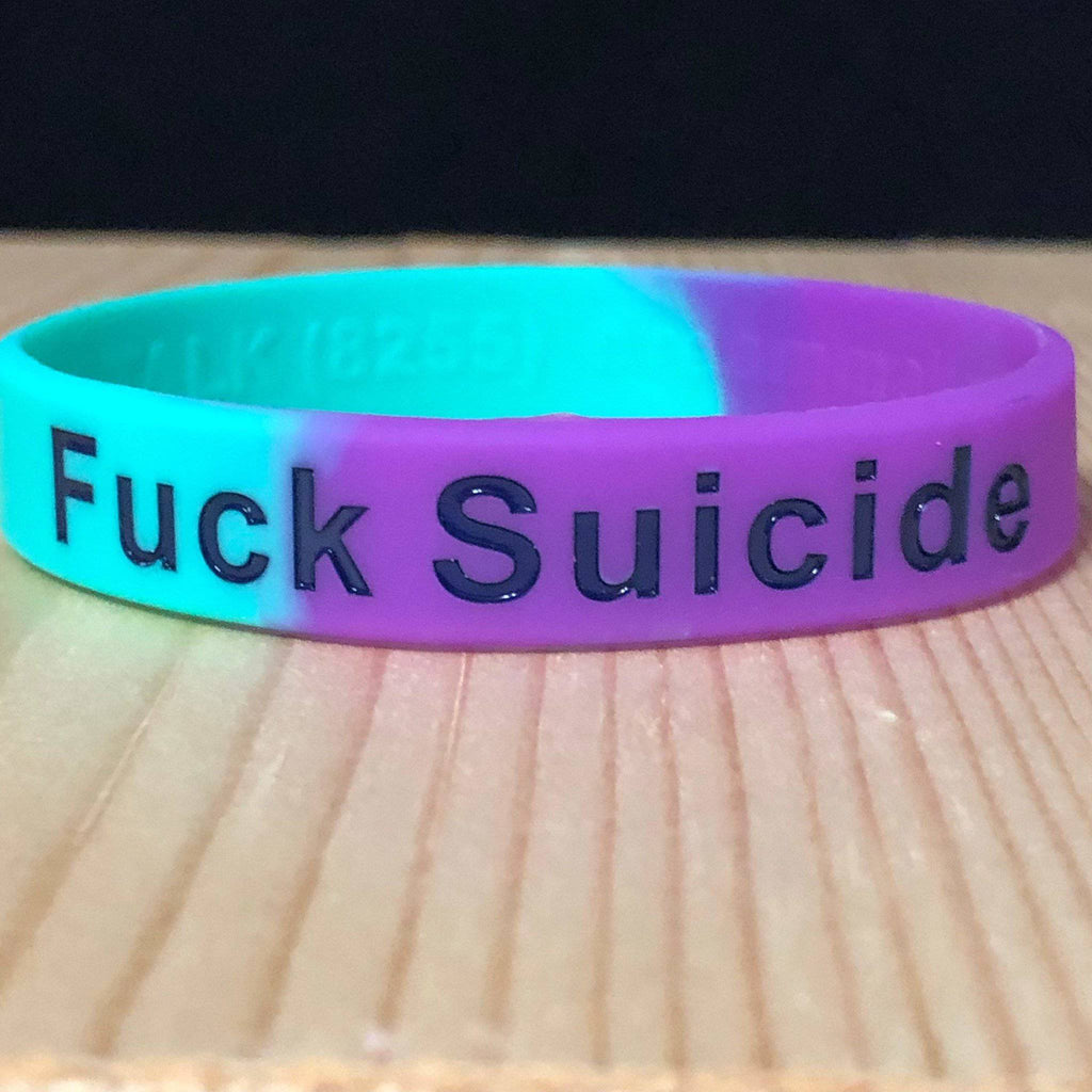 FUCK SUICIDE color filled Wristband - Dream Maker Pins